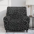 thumbnail image 2 of Jiueut Black Leopard Pattern Recliner Chair Slipcover, 4 Pieces Soft Reclining Chair Covers Stretchable Sofa Slipcover with Anti-Slip Straps, 2 of 7
