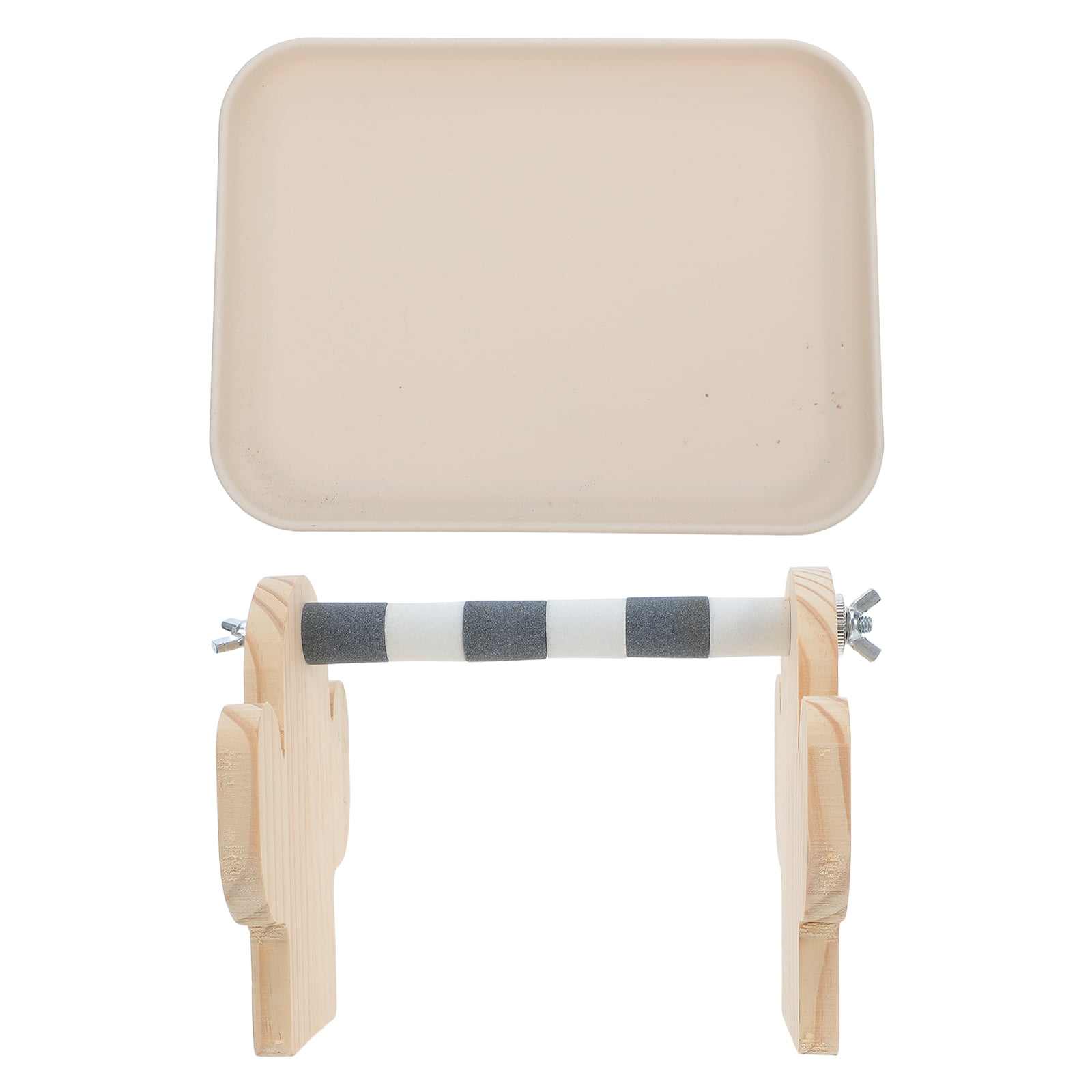 FONDOTIN Bird Playground Stand with Sturdy Wooden Perch Bar and Removable Tray for Travel Cage