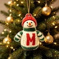 thumbnail image 6 of romoty Personalized Letter M Snowman Christmas Ornament, 3.15 in Acrylic Monogram Initial Knit Snowman Pendant with Cord for Xmas Tree Wreath Mantel Decor Kids Stocking Stuffer Gift, 6 of 7