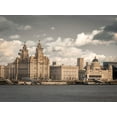 thumbnail image 2 of Frank, Assaf 32x25 Gold Ornate Wood Framed with Double Matting Museum Art Print Titled - Liverpool skyline across the River Mersey, UK, 2 of 4