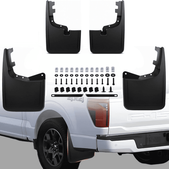 Mud Flaps Fit for Ford F150 2025 2024 2023 2022 2021, Mud Flaps for Pickup Trucks Splash Guard Compatible with 2025 Ford F150 Accessories, No Drilling Mud Gards Mudflaps, Set of 4