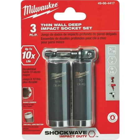 

Milwaukee SHOCKWAVE™ Deep Well Impact Socket Set - 3PC 49-66-4417