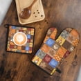 thumbnail image 5 of Fall Gnomes Pumpkins Leaves Kitchen Oven Mitt and Pot Holder Sets 2 Pcs for Baking, Cooking and Grilling, Heat Resistant Up To 392 °F, 5 of 7