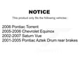 thumbnail image 2 of Transit Auto Rear Brake Drum Shoes and Spring Kit for Car Saturn Vue Chevrolet Equinox Pontiac Torrent Aztek K8N-100353, 2 of 11