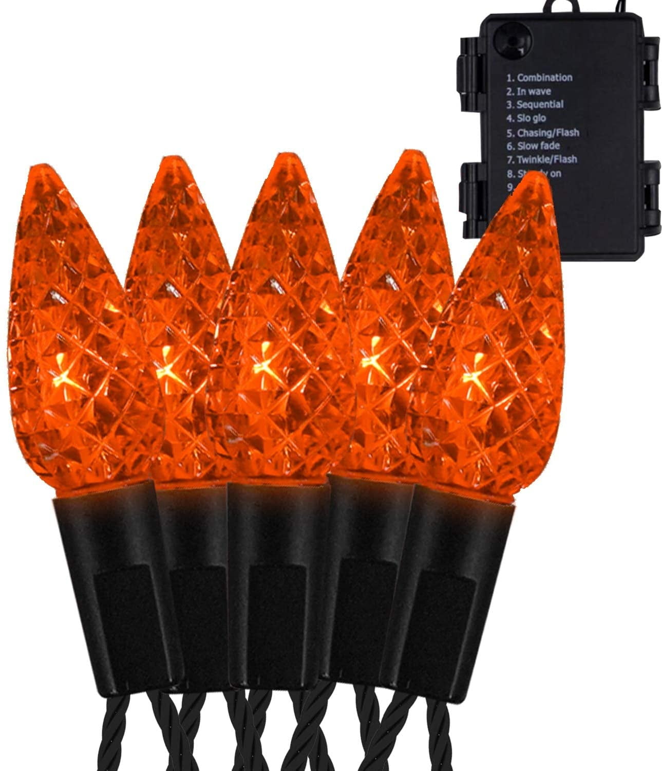 Twinkle Star 50 D C6 Halloween String Lights, 17ft Battery Operated