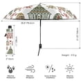 thumbnail image 3 of FORMRS Travel Umbrella Folding Auto Open Close Windproof Rain UV Protection, Green Nordic Christmas House, 3 of 8