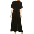 thumbnail image 2 of Sakkas Hailey Cap Sleeve Caftan Long Embroidered Stonewashed Dress - Black - S/M, 2 of 5
