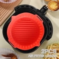 thumbnail image 3 of 2 Pcs Casserole en Silicone pour Friteuse à Air Chaud, Doublure Réutilisable pour Friteuse à Air, Panier Résistant à la Chaleur, Moule de Cuisson 7,87 Pouces avec Poignée, Accessoires pour Friteuse à Air, Doublures pour Four et Micro-Ondes, 3 of 9