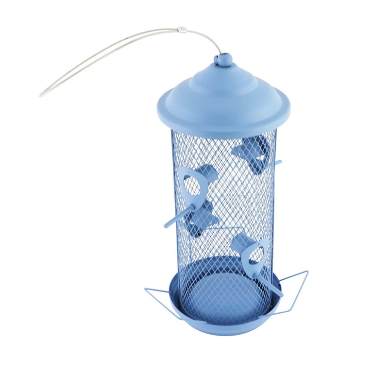 Vibrant Life 4-Perch Peanut and Sunflower Bird Feeder, Blue
