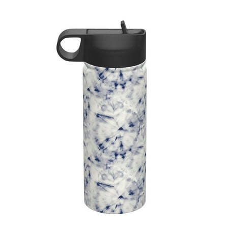 

Matuu Indigo Tie Dye for 18oz Durable Thermal Cups Keep Drinks Cold & Hot Insulated Coffee Mug with Lid (With Straw)