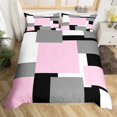 thumbnail image 2 of Erosebridal Geometric Duvet Cover Full, Square Rectangle Comforter Cover Full, Abstract Stripe Decor, Reversible 3pcs, 2 of 7