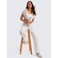thumbnail image 3 of Pantalones deportivos CRZ YOGA SoftAura de pierna ancha para mujer, color blanco lechoso, 3 of 5
