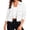 White, variant on Button Down Jacket for Women Collared Long Sleeve Solid Slim Crop Trendy Casual Travel Beach Cardigan Coat Blouse Tops White M