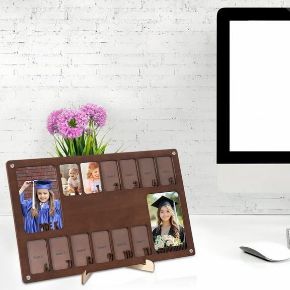 Wood School Picture Frame Tabletop or Wall Hanging School Years Photo Frame Ideal Graduation Keepsake for Students Teachers and Parents