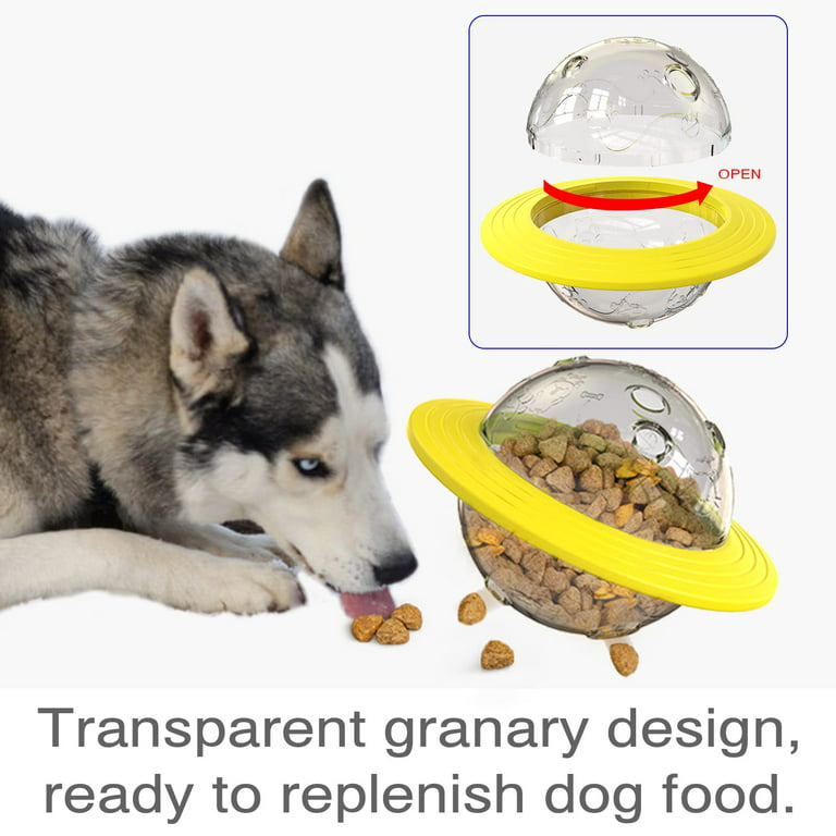 FOAUUH Dog Puzzles Feeder Toy Dogs Food Dispensing Puppy Treat Dispensing  Puzzle Toys UFO Flying Discs Feeding Brain Mental Stimulation Balls  Interactive Slow Bowl Small/Medium/Large Chewers Gift 