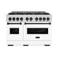 thumbnail image 2 of ZLINE Autograph Edition 48 in. 6.7 cu. ft. Classic Double Oven Dual Fuel Range with 8 Burner Gas Cooktop in Stainless Steel with White Matte Door and Matte Black Accents (CDRZ-WM-48-MB), 2 of 2