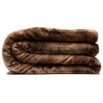 thumbnail image 2 of Chanasya Cloud Print Reversible Velvet Fleece Throw Blanket - for Couch Bed Sofa Chair Day Nap - Super Soft Cozy Snuggly Comfort Chick Plush Light Weight Sherpa Blankets - 50"x65" - Chocolate Brown, 2 of 4