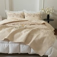 thumbnail image 5 of Ezynyte Twin Size Quilt Bedding Set, Lightweight Beige Bedspread, Geoetric Pattern Coverlet Set for All Seasons, 86"*68", 5 of 5