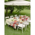 thumbnail image 5 of 60x102 Inch Outdoor Tablecloth with Umbrella Hole Zipper Rectangle Mushroom Fox Rectangular Tablecloths Outside Waterproof Green Leaf Butterfly Red Retro Plant Patio Table Cover for Picnic Party, 5 of 8