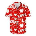 thumbnail image 5 of WREESH Men's Happy Valentine's Day Printed Shirt Button Up Shirts Short Sleeve Hawaiian Shirt Summer Tops Multicolor, 5 of 5
