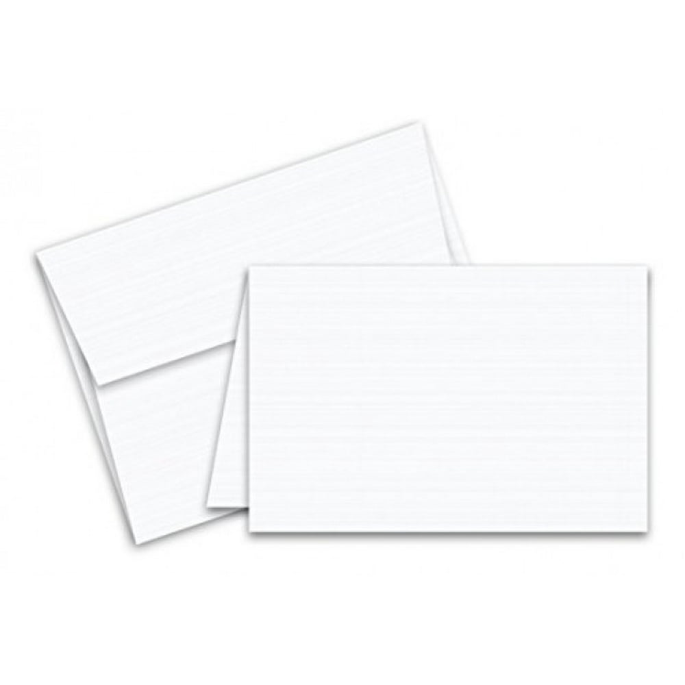 Blank Heavyweight White Classic Linen Note Cards and Envelopes 25