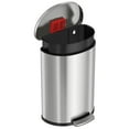 thumbnail image 5 of iTouchless SoftStep 13.2 Gallon Semi-Round Stainless Steel Step Trash Can with Odor Control System, 50 Liter Pedal Garbage Bin for Kitchen, Office, Home - Silent and Gentle Open and Close, 5 of 7