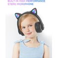 thumbnail image 3 of Auriculares Bluetooth para Niños con Micrófono HD/Luces LED (Negro), Auriculares para Niños con Volumen Limitado de 85 dB, Auriculares para Niños con Sonido Estéreo para Smartphone, iPad, Tableta, K, 3 of 5