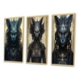 thumbnail image 3 of Designart "Bastet Ancient Egyptian Cat Goddess VIII" Fashion Woman Framed Wall Art Set Of 3 - Black Glam Frame Canvas Set For Living Room Decor, 3 of 6