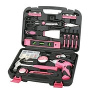 Apollo Tools DT0773N1 135-Piece Household Tool Set including 3.6v Cordless Screwdriver, Pink