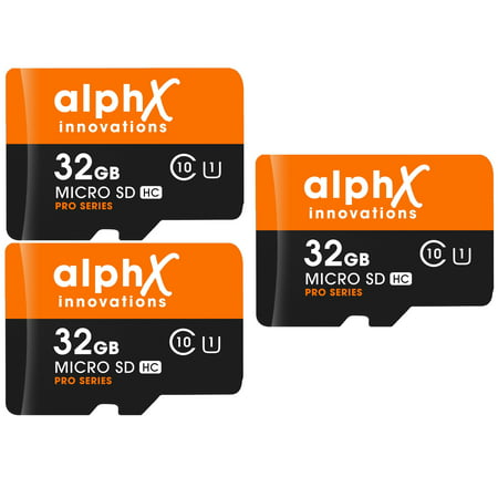 5 Piece Bundle - AlphX 32gb [3 pack] Micro SD High Speed Class 10 Memory Cards for Samsung Galaxy S9, S9+, S8, Note 8, S7, S5, S4 with Bonus Adapter and Sandisk Micro SD Card (Best Memory Card For Note 8)