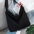 thumbnail image 4 of harmtty Women Solid Color Canvas Shoulder Bag Adjustable Strap Handbag Storage Pouch,Gray, 4 of 8