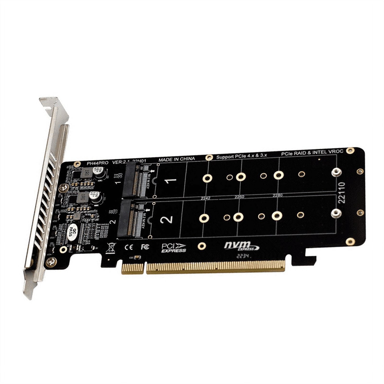 PCIE 4.0 Dual-Disk PCIeX16 to M.2 M-Key NVME SSD Expansion Card
