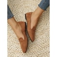 thumbnail image 2 of Women's Comfortable Soft Sole Flat Shoes, Brown Basic Loafers, 2 of 5