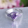thumbnail image 6 of Ryiana Engagement Promise Ring Purple Heart Cz Silver Womens Ginger Lyne Collection, 6 of 8