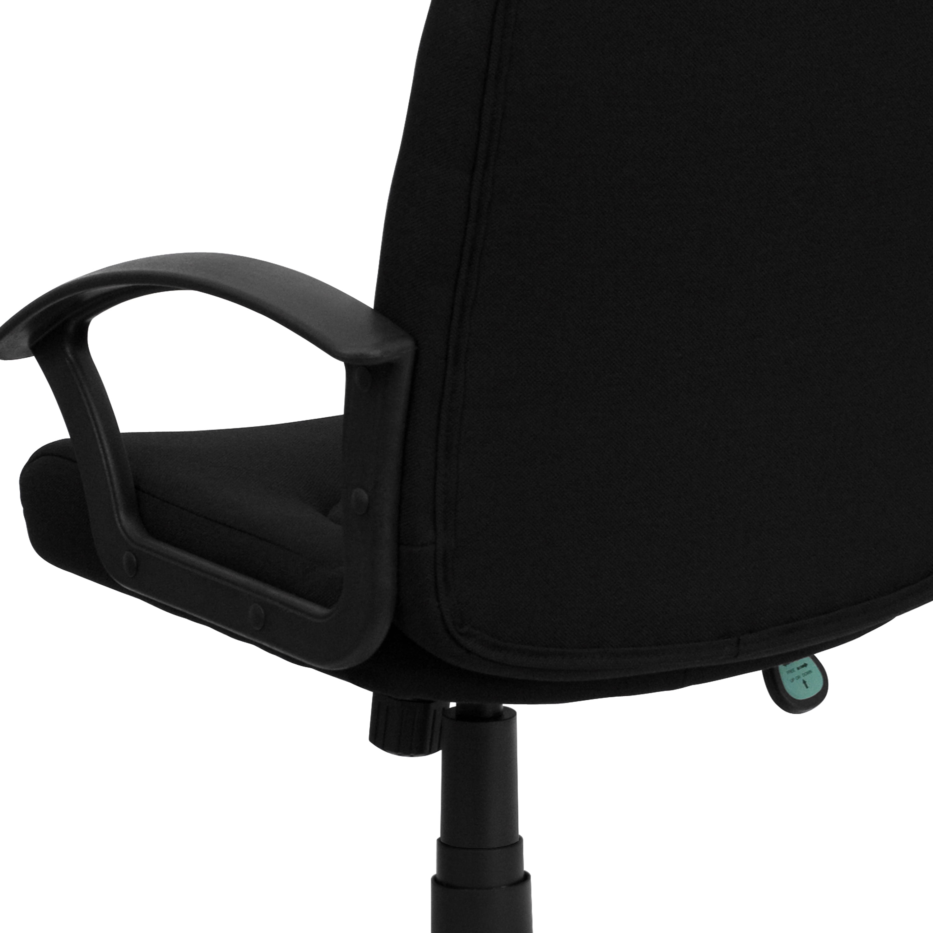 Emma + Oliver Mid-Back Black Fabric Executive Swivel Office Chair with Nylon Arms