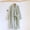 Green, variant on Women's Cotton V-Neck Long Sleeve Button Down Bathrobe - Soft Striped Homewear with Pocket