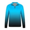 thumbnail image 5 of LODIENY Big and Tall Regular Fit Ombre Shirts for Men Casual 1/4 Zip up Long Sleeve Stand Collar Pullover Sweatshirts Lightweight Trendy Athletic Tops Lake Blue XXL, 5 of 5