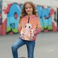 thumbnail image 3 of Xoenoiee Cute Axolotl Print Girls 1/4 Zip Hoodies Oversized Sweatshirts Kids Fashion Fleece Drop Shoulder Pullover Quarter Zip Crop Tops, Size 11-12 Years, 3 of 7