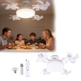thumbnail image 1 of BotaniNest Socket Fan Light Screw In Ceiling Fan With Remote Control Light Bulb Dimmable 3 Color Temperatures & 3 Wind Speeds E27 Screw In Installation For Bedroom Kitchen Garage (4 Head), 1 of 7