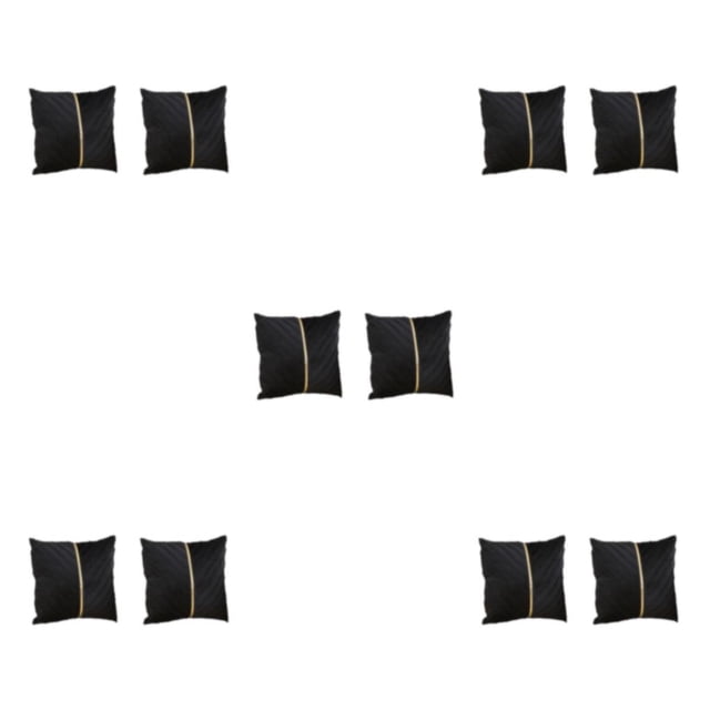 Maytalsory 2x Stylish And Luxurious Ambiance Velvet Cushion Cover Symmetrical Gold Thread black 5Set
