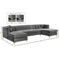 thumbnail image 7 of Pemberly Row Modern / Contemporary 3pc Velvet Sectional in Gray, 7 of 7