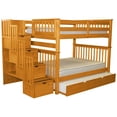 thumbnail image 1 of Bedz King Stairway Bunk Beds Full over Full with 4 Drawers in the Steps and a Twin Trundle Honey, 1 of 5