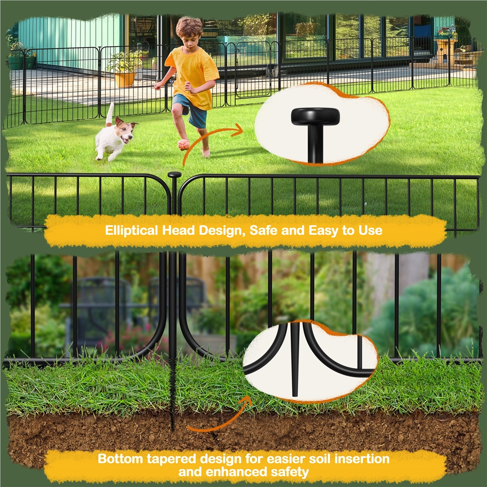 Renwick 8 Panels 24" Tall Foldable Dog Playpen Panels, Black