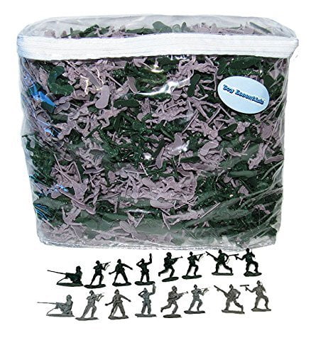 big bucket of army men