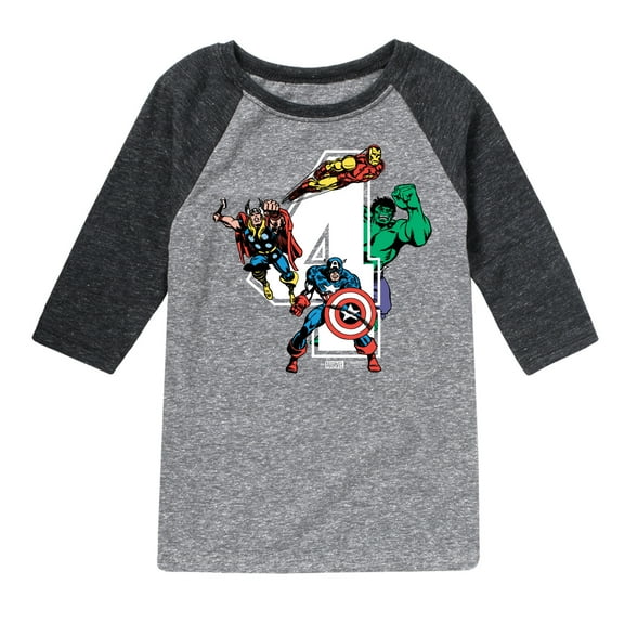 Marvel The Avengers - Birthday 4 - Toddler And Youth Raglan