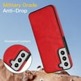 thumbnail image 6 of Allytech Wallet Case for Samsung Galaxy S22 - 2 Card Holder - Military Grade Drop Protection - Ultra Slim & Protective - Premium PU Leather Shockproof Phone Case for Women & Men - Red, 6 of 7