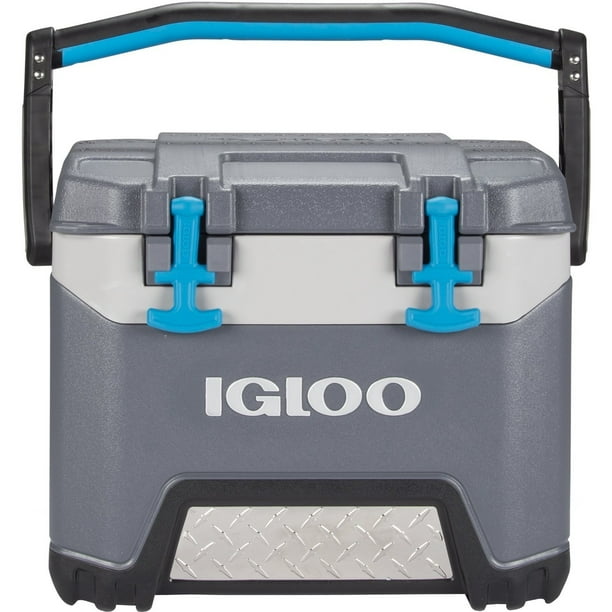 Igloo BMX 25Quart Rugged Ice Chest Cooler Carbonite Gray and Blue