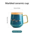 thumbnail image 3 of PENGXIANG Coffee Cup Set Delicate Mable Texture Ceramic Tea Cup with Cup Holder and Spoon Ergonomic 400ml Tea Cup Coffee Container, 3 of 9
