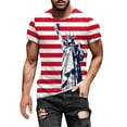 thumbnail image 1 of Eashery Mens Blouse Print Tshirt Independence Day Beach Shirts Knit Tops Pink XL, 1 of 4