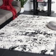 thumbnail image 4 of SAFAVIEH Lindsay Edna Distressed Polyester Shag Area Rug, Grey/Black Ivory, 6'7" x 6'7" Round, 4 of 5